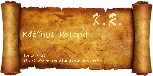 Kányi Roland névjegykártya